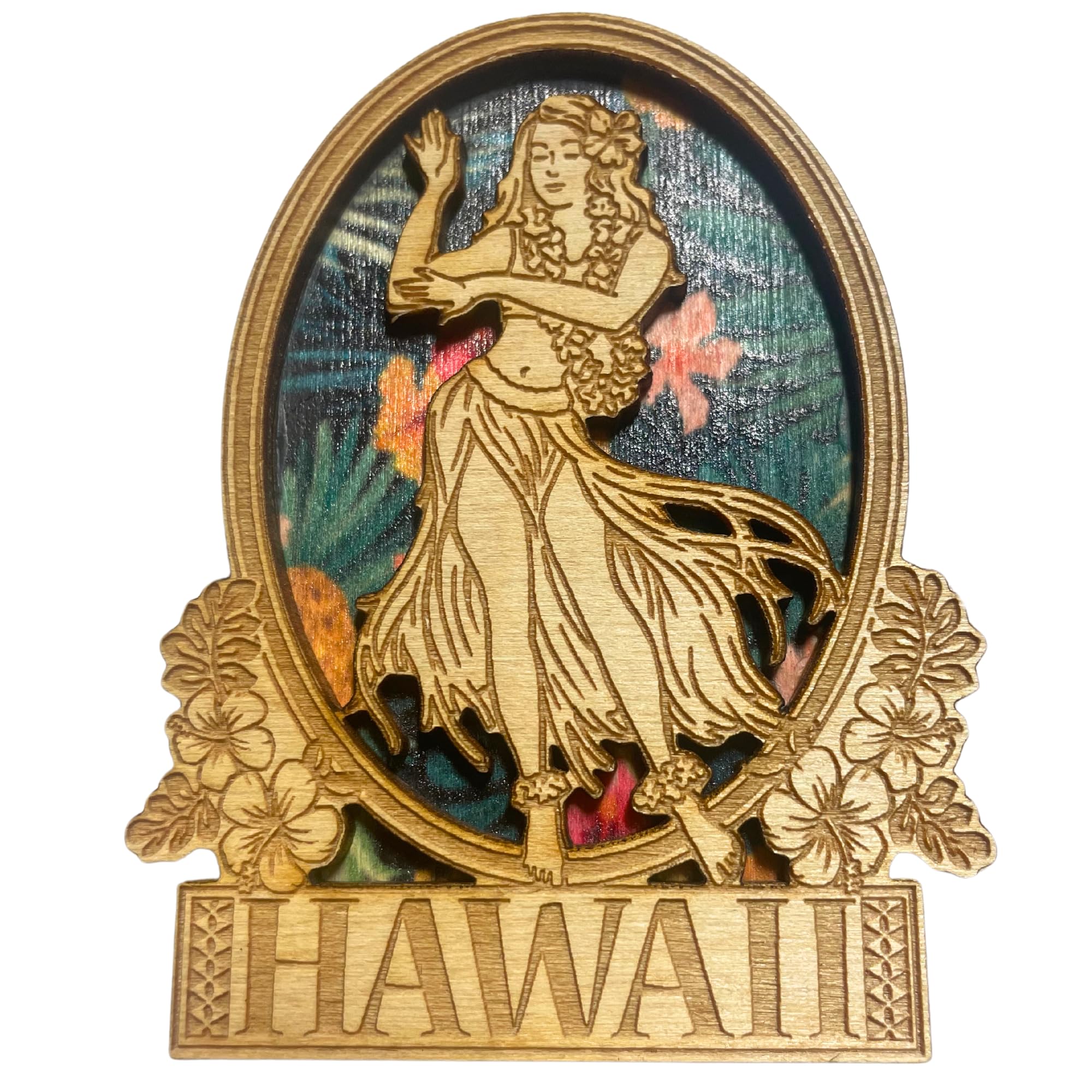 Amazon.com: Hawaiian Hula Dancer Wood Magnet, Handcrafted Island